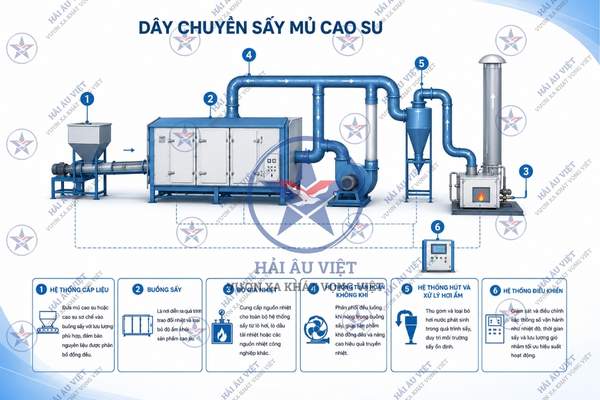 Dây chuyền sấy mủ cao su