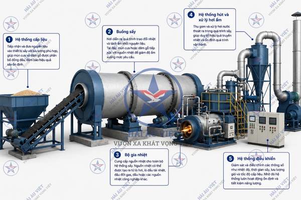 dây chuyền sấy mùn cưa dăm gỗ