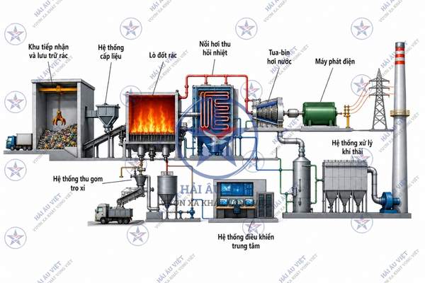hệ thống đốt rác phát điện