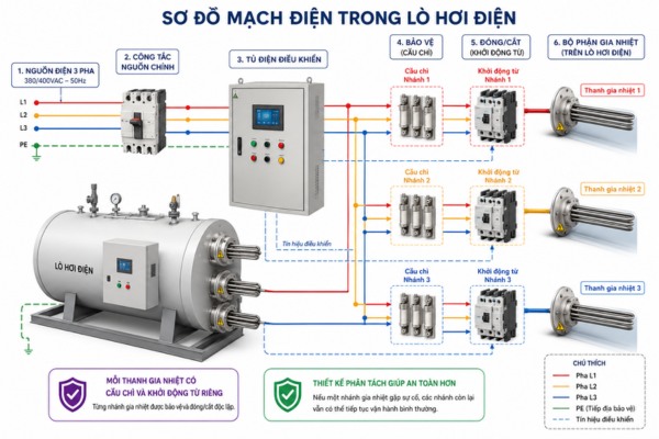 sơ đồ mạch điện lò hơi Hải Âu Việt